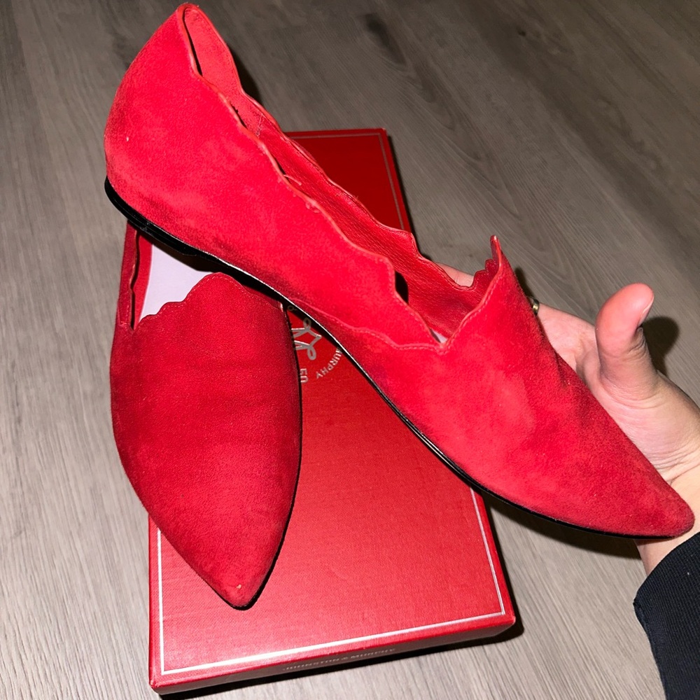 JOHNSTON & MURPHY Womens US Size 10 Cardinal Red Suede Loafers- Good Condition